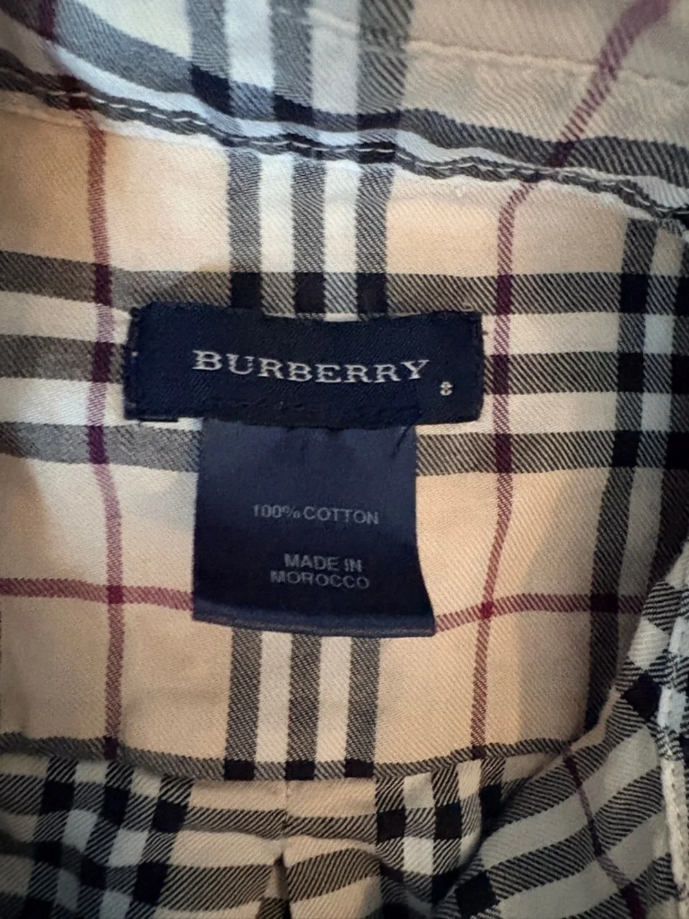 Burberry Classic Beige Plaid Button-Down Shirt 100% cotton - Picture 4 of 6